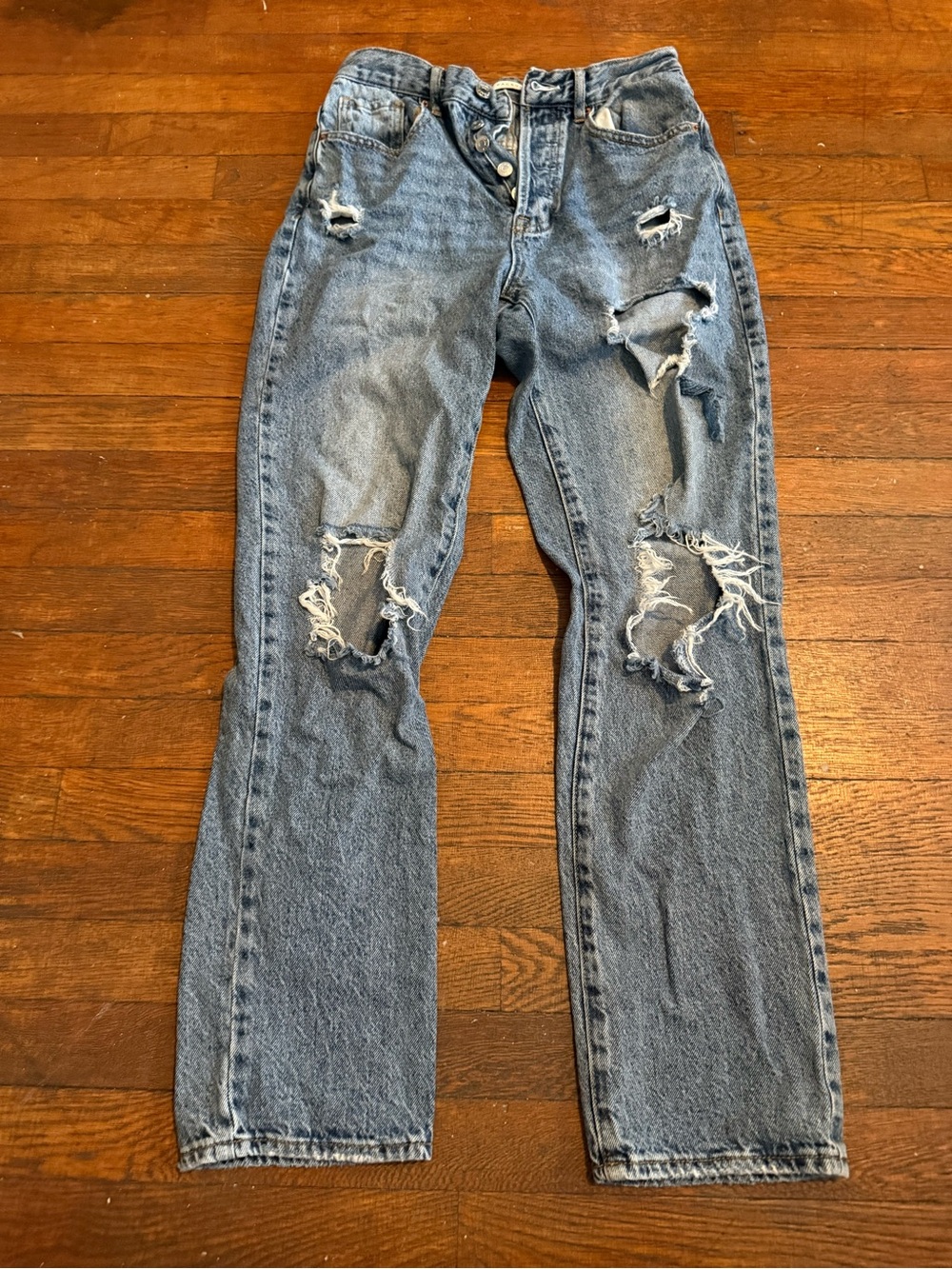 PacSun Heavily Distressed Straight Leg Jeans